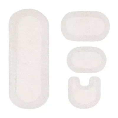 Home Weavers Inc Double Ruffle 4-pc. Quick Dry Bath Rug Set In White