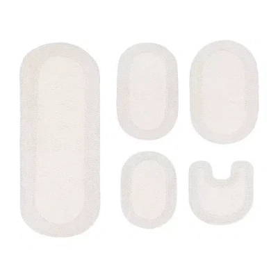 Home Weavers Inc Double Ruffle 5-pc. Quick Dry Bath Rug Set In White