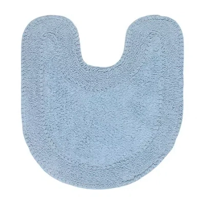 Home Weavers Inc Double Ruffle Quick Dry 20x20 Inch Bath Rug In Blue