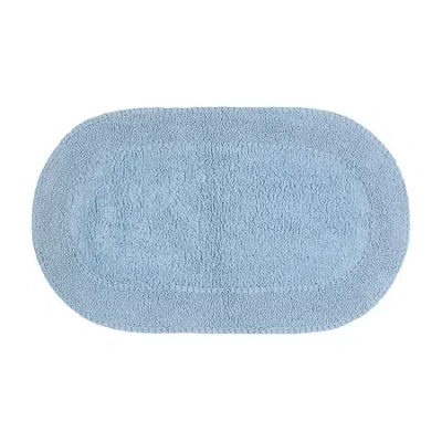 Home Weavers Inc Double Ruffle Quick Dry 21x34 Inch Bath Rug In Blue