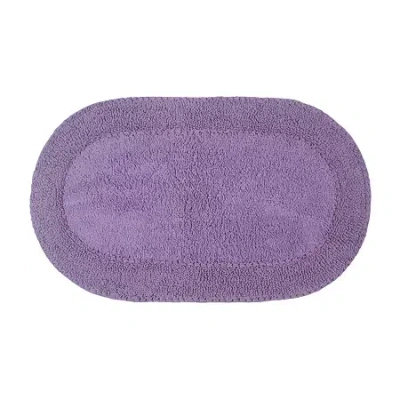 Home Weavers Inc Double Ruffle Quick Dry 21x34 Inch Bath Rug In Purple