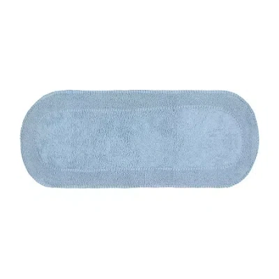 Home Weavers Inc Double Ruffle Quick Dry 21x54 Inch Bath Rug In Blue