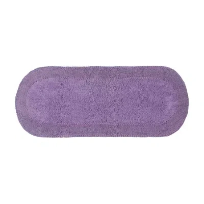Home Weavers Inc Double Ruffle Quick Dry 21x54 Inch Bath Rug In Purple