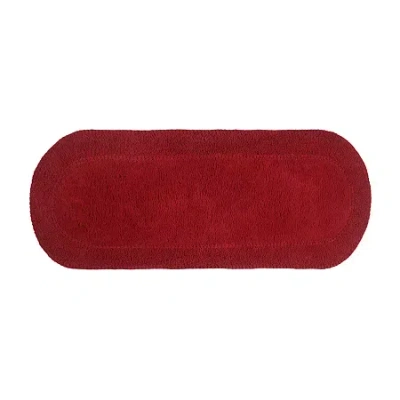 Home Weavers Inc Double Ruffle Quick Dry 21x54 Inch Bath Rug In Red