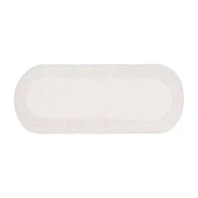 Home Weavers Inc Double Ruffle Quick Dry 21x54 Inch Bath Rug In White