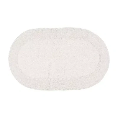 Home Weavers Inc Double Ruffle Quick Dry 24x40 Inch Bath Rug In White
