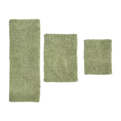Home Weavers Inc Fantasia 3-pc. Quick Dry Bath Rug Set In Green