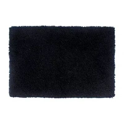 Home Weavers Inc Fantasia Shaggy Quick Dry Bath Rug In Black