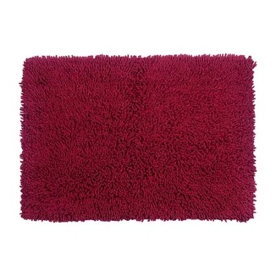 Home Weavers Inc Fantasia Shaggy Quick Dry Bath Rug In Red