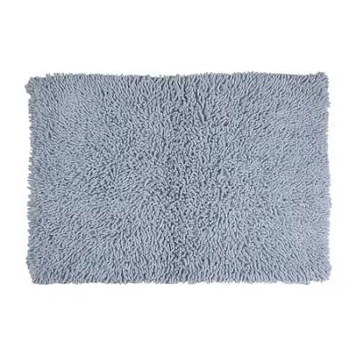 Home Weavers Inc Fantasia Shaggy Quick Dry Bath Rug In Silver