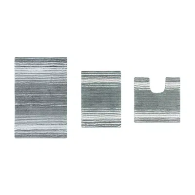 Home Weavers Inc Gradation 3-pc. Quick Dry Bath Rug Set In Gray