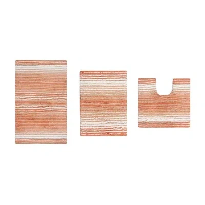 Home Weavers Inc Gradation 3-pc. Quick Dry Bath Rug Set In Orange