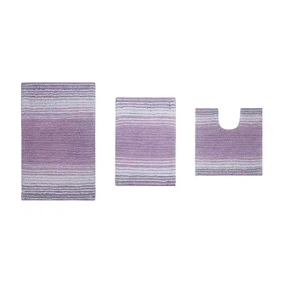 Home Weavers Inc Gradation 3-pc. Quick Dry Bath Rug Set In Purple