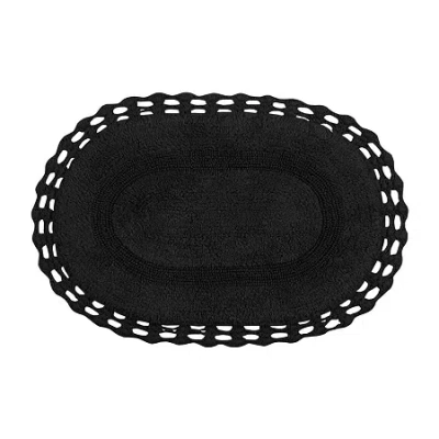 Home Weavers Inc Hampton Crochet Reversible 17x24 Inch Bath Rug In Gray