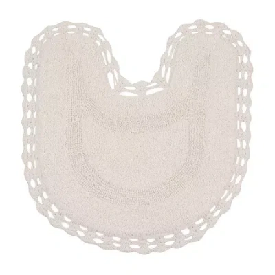 Home Weavers Inc Hampton Crochet Reversible 20x20 Inch Bath Rug In White