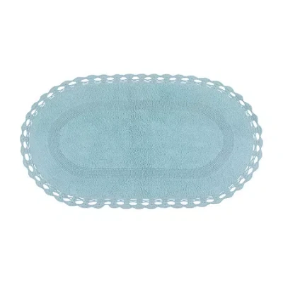 Home Weavers Inc Hampton Crochet Reversible 21x34 Inch Bath Rug In Blue
