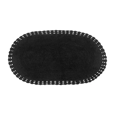 Home Weavers Inc Hampton Crochet Reversible 21x34 Inch Bath Rug In Gray