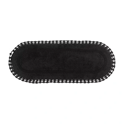 Home Weavers Inc Hampton Crochet Reversible 21x54 Inch Bath Rug In Gray