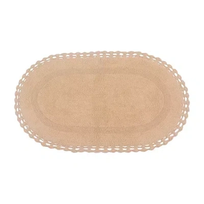 Home Weavers Inc Hampton Crochet Reversible 24x40 Inch Bath Rug In Sand