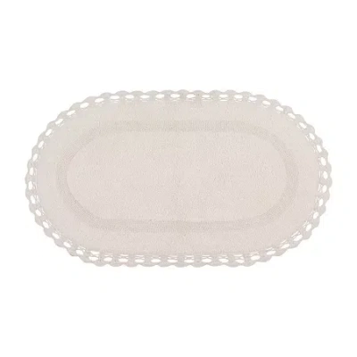 Home Weavers Inc Hampton Crochet Reversible 24x40 Inch Bath Rug In White