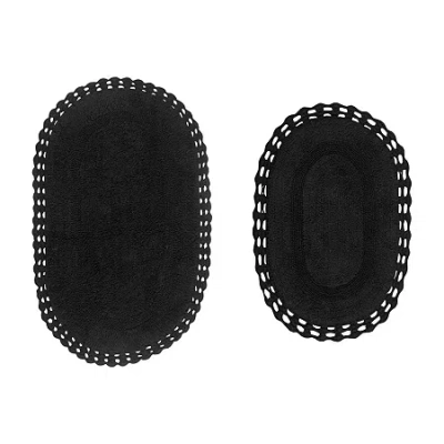 Home Weavers Inc Hampton Crochet Reversible Bath Rug In Gray