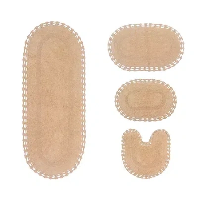 Home Weavers Inc Hampton Crochet Reversible Bath Rug In Sand
