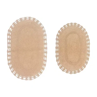 Home Weavers Inc Hampton Crochet Reversible Bath Rug In Sand