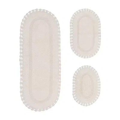 Home Weavers Inc Hampton Crochet Reversible Bath Rug In White