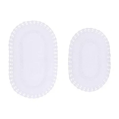 Home Weavers Inc Hampton Crochet Reversible Bath Rug In White