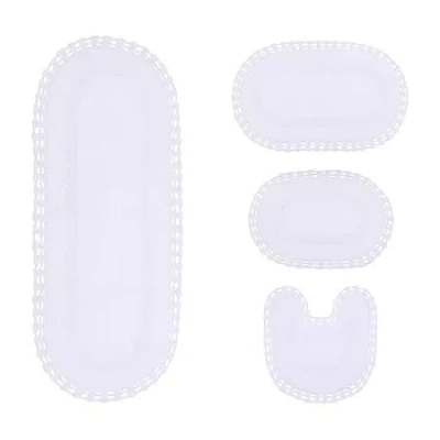 Home Weavers Inc Hampton Crochet Reversible Bath Rug In White