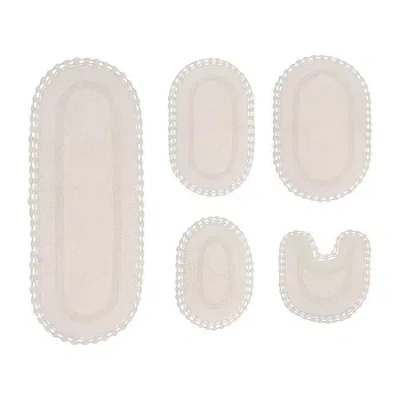 Home Weavers Inc Hampton Crochet Reversible Bath Rug In White