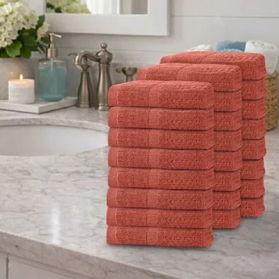 Home Weavers Inc Home Weavers Willow Collection 630 Gsm 100% Cotton Zero Twist Hand Towels - 16x24 (set Of 24) 24-pc. In Orange