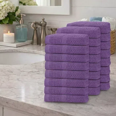 Home Weavers Inc Home Weavers Willow Collection 630 Gsm 100% Cotton Zero Twist Hand Towels - 16x24 (set Of 24) 24-pc. In Purple