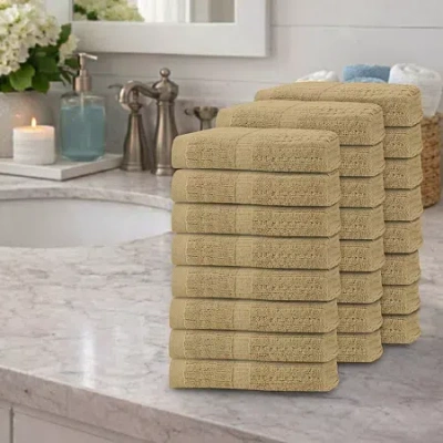 Home Weavers Inc Home Weavers Willow Collection 630 Gsm 100% Cotton Zero Twist Hand Towels - 16x24 (set Of 24) 24-pc. In Sand