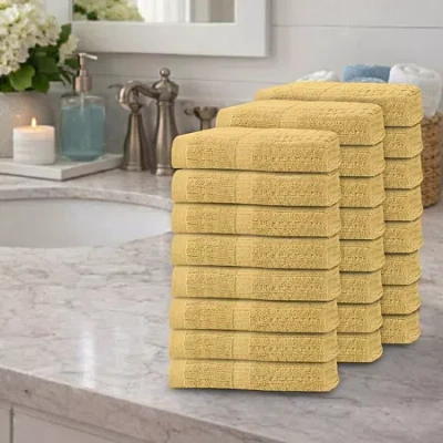 Home Weavers Inc Home Weavers Willow Collection 630 Gsm 100% Cotton Zero Twist Hand Towels - 16x24 (set Of 24) 24-pc. In Yellow