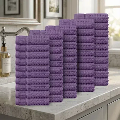 Home Weavers Inc Home Weavers Willow Collection 630 Gsm 100% Cotton Zero Twist Washcloth - 13x13 (set Of 50) 50-pc. Q In Purple