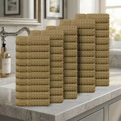 Home Weavers Inc Home Weavers Willow Collection 630 Gsm 100% Cotton Zero Twist Washcloth - 13x13 (set Of 50) 50-pc. Q In Sand