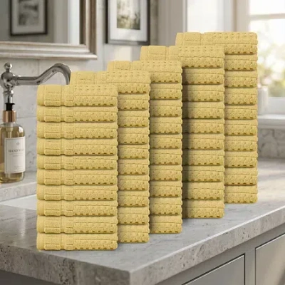 Home Weavers Inc Home Weavers Willow Collection 630 Gsm 100% Cotton Zero Twist Washcloth - 13x13 (set Of 50) 50-pc. Q In Yellow