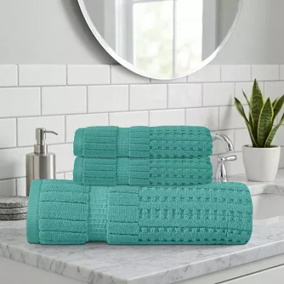 Home Weavers Inc Home Weavers Willow Collection 630gsm 100% Cotton Zero Twist Super Absorbent Bath Towel Set(1 Bath T In Blue