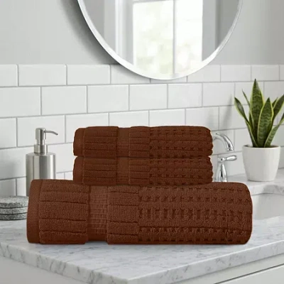 Home Weavers Inc Home Weavers Willow Collection 630gsm 100% Cotton Zero Twist Super Absorbent Bath Towel Set(1 Bath T In Brown