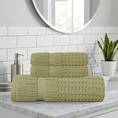 Home Weavers Inc Home Weavers Willow Collection 630gsm 100% Cotton Zero Twist Super Absorbent Bath Towel Set(1 Bath T In Green