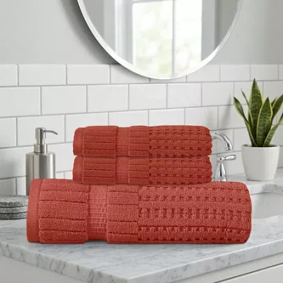 Home Weavers Inc Home Weavers Willow Collection 630gsm 100% Cotton Zero Twist Super Absorbent Bath Towel Set(1 Bath T In Orange