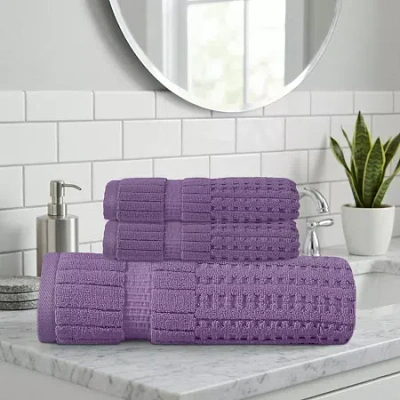 Home Weavers Inc Home Weavers Willow Collection 630gsm 100% Cotton Zero Twist Super Absorbent Bath Towel Set(1 Bath T In Purple