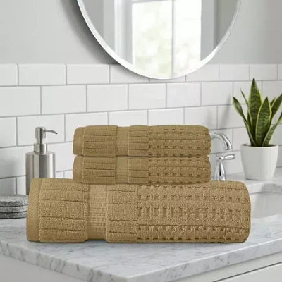 Home Weavers Inc Home Weavers Willow Collection 630gsm 100% Cotton Zero Twist Super Absorbent Bath Towel Set(1 Bath T In Sand