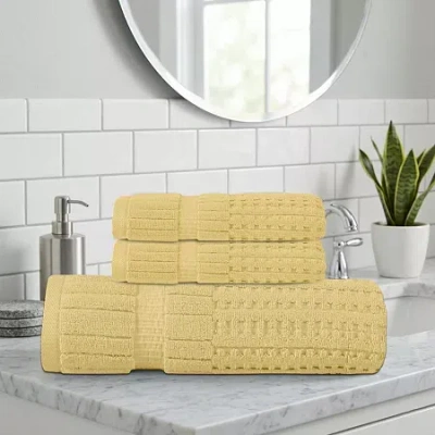 Home Weavers Inc Home Weavers Willow Collection 630gsm 100% Cotton Zero Twist Super Absorbent Bath Towel Set(1 Bath T In Yellow