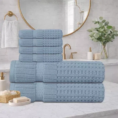 Home Weavers Inc Home Weavers Willow Collection 630gsm 100% Cotton Zero Twist Super Absorbent Bath Towel Set(2 Bath T In Blue