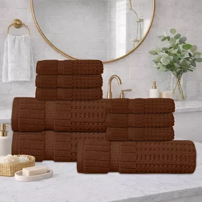 Home Weavers Inc Home Weavers Willow Collection 630gsm 100% Cotton Zero Twist Super Absorbent Bath Towel Set(3 Bath T In Brown