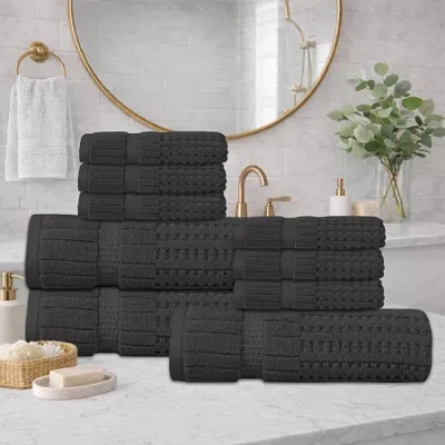 Home Weavers Inc Home Weavers Willow Collection 630gsm 100% Cotton Zero Twist Super Absorbent Bath Towel Set(3 Bath T In Gray