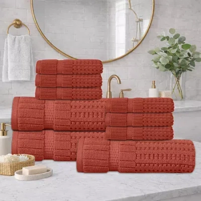 Home Weavers Inc Home Weavers Willow Collection 630gsm 100% Cotton Zero Twist Super Absorbent Bath Towel Set(3 Bath T In Orange