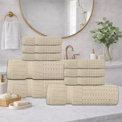Home Weavers Inc Home Weavers Willow Collection 630gsm 100% Cotton Zero Twist Super Absorbent Bath Towel Set(3 Bath T In White